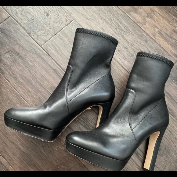 L.K Benneth London Alana Black Boots Leather Size 39 1/2 Brand New No Box - Picture 2 of 2